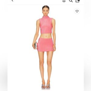 Superdown Pink Pencil Mini Skirt Set for Casual Wear